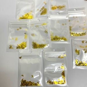 Gold Nail Art | Hearts, Flowers, Moons, Stars, Bows & Love Flash Nail Art Bundle